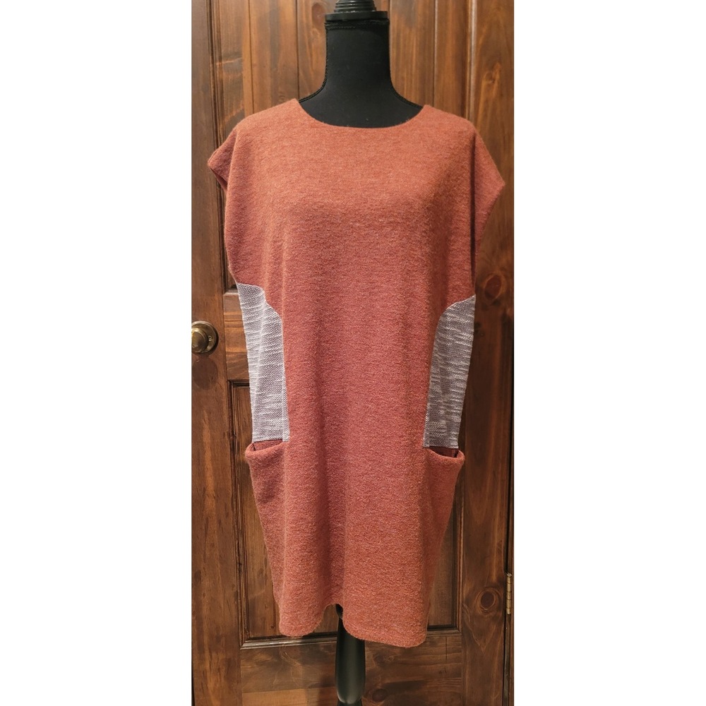 THML Mini Sweater Dress Orange Cozy‎ Pocket Knit Oversized Fit Boutique Style